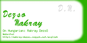 dezso makray business card