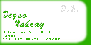 dezso makray business card